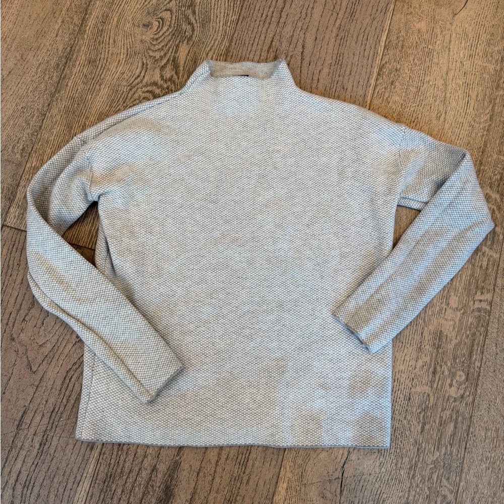 Tahari Light Gray XS Women’s Houndstooth Mock Turtleneck Normcore Sweater